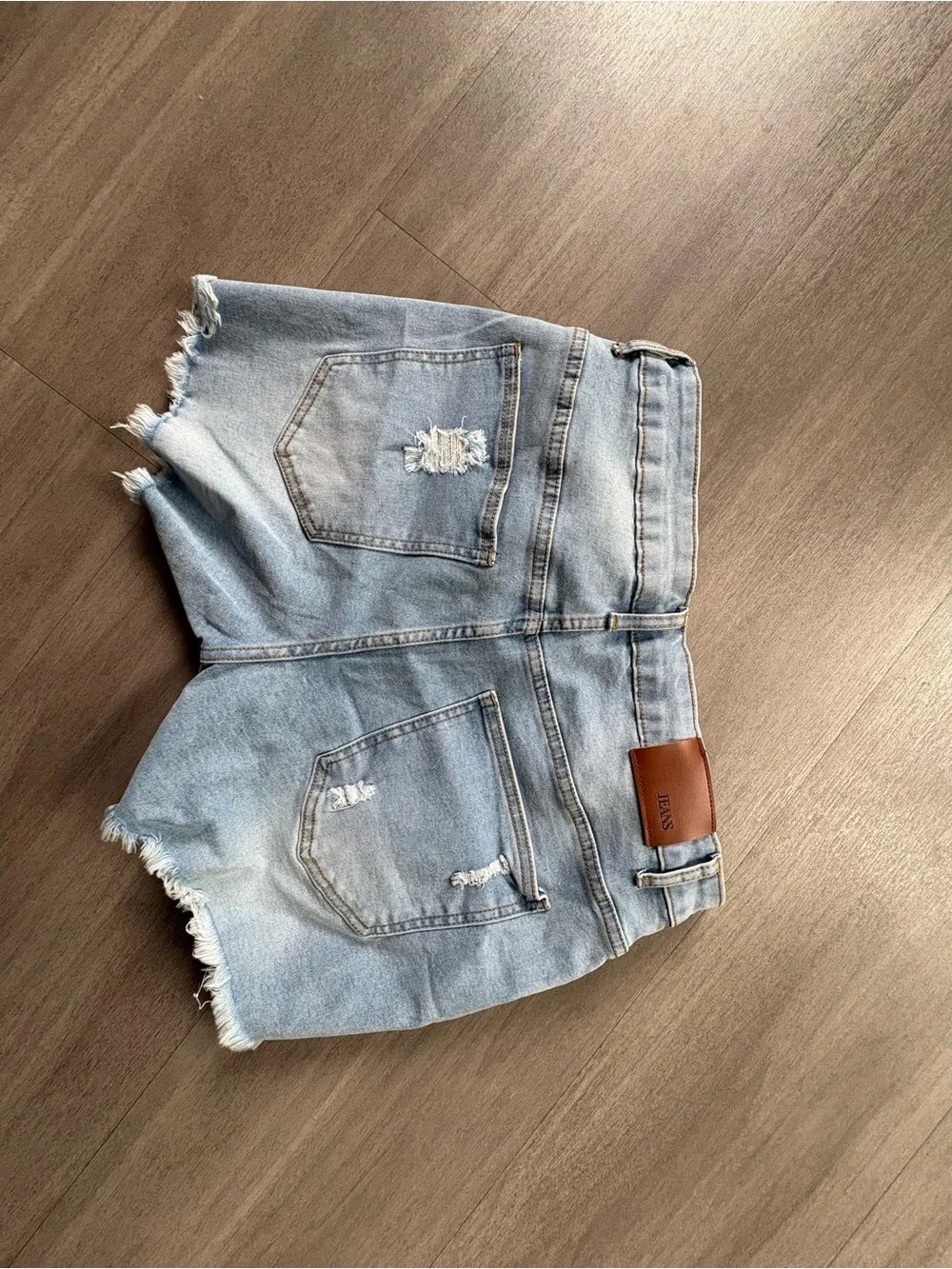 Light Blue Distressed Denim Women's Shorts